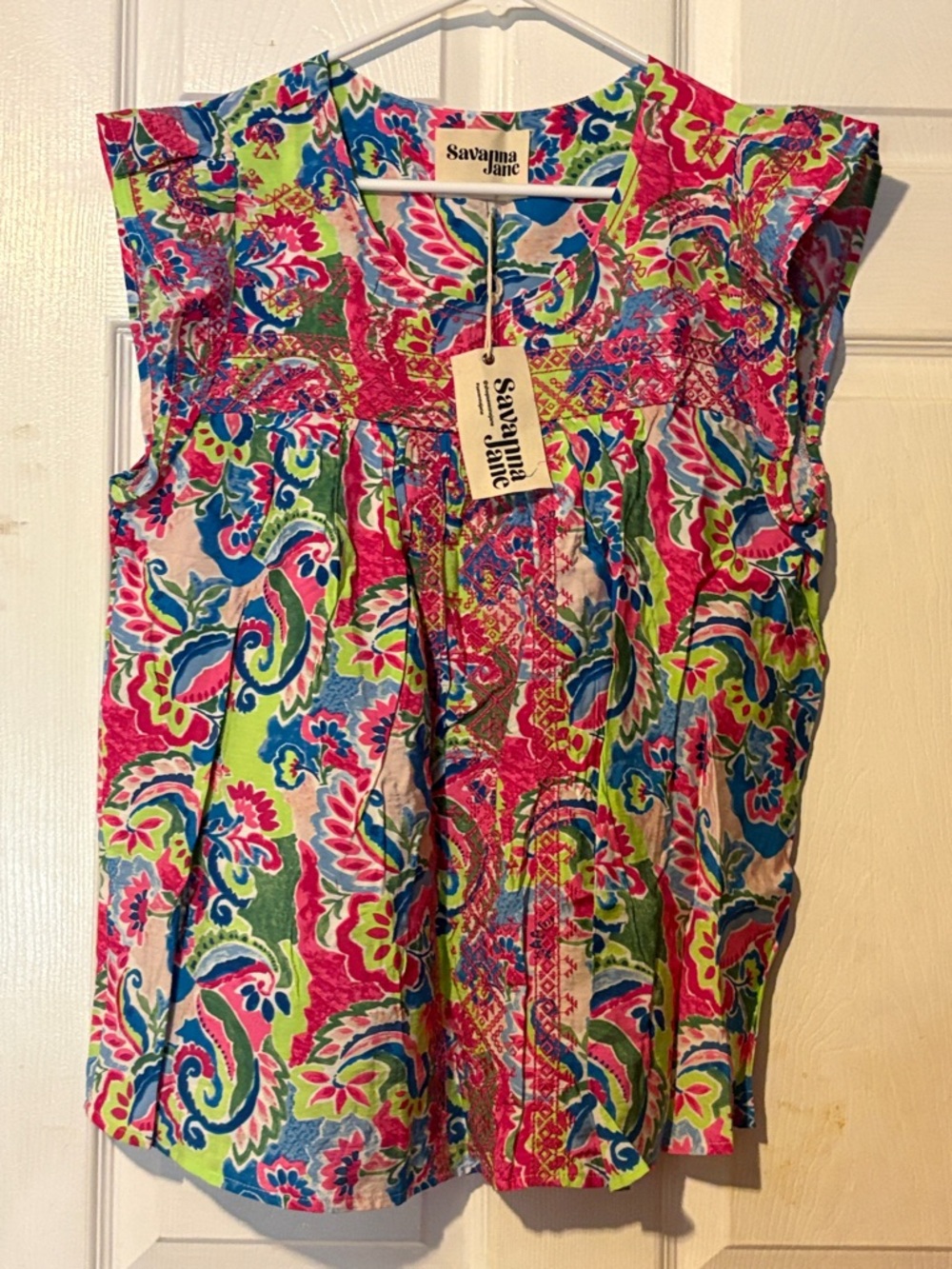 Savanna Jane Women's Pink Multi Floral Sleeveless Top